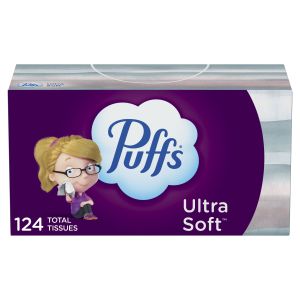 Puffs Ultra Soft Facial Tissues, Family Size Box, 124 Facial Tissues per Box, 1 Count"