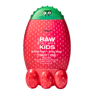 Raw Sugar Kids 2-in-1 Bubble Bath and Body Wash, Strawberry Vanilla, 12 fl oz"