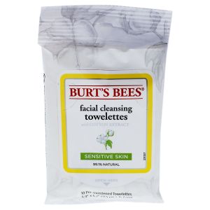 Facial Cleansing Towelettes Sensitive by Burts Bees for Women - 10 Pc Towelettes