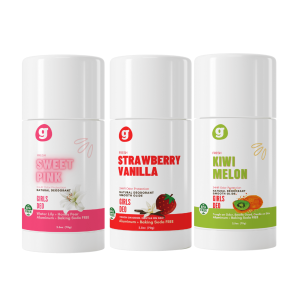 DEODORANT FOR GIRLS (3Pk Combo SET) –  Pear-Berry + Kiwi-Melon + Strawberry Vanilla