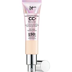 IT Cosmetics Your Skin But Better CC+ Cream Illumination, Light (W) - Color Correcting Cream, Full-Coverage Foundation, Hydrating Serum & SPF 50+ Sunscreen - Radiant Finish - 1.08 fl oz"