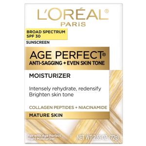 L'Oreal Paris Age Perfect Day Moisturizer, Sensitive Skin, for Aging Skin SPF 30, 2.5 fl oz"