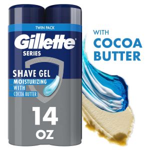 Gillette Series Moisturizing Shave Gel for Men with Cocoa Butter, Twin Pack (2-7oz Cans), 14oz"