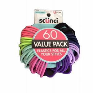 Scunci No Damage Elastics, 60 count Value Pack"