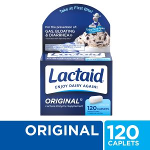 Lactaid Original Strength Lactose Intolerance Relief Caplets, 120 Ct"