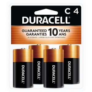 Duracell Coppertop C Battery, Long Lasting C Batteries, 4 Pack"