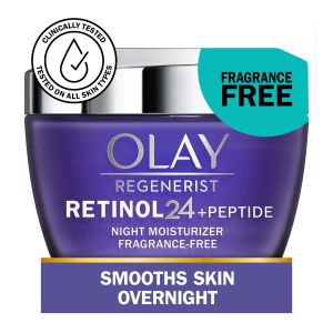 Olay Skincare Regenerist Retinol & Peptide Night Facial Moisturizer, Anti-Aging Cream, 1.7 fl oz"