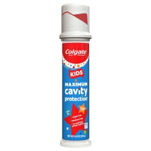 Colgate Kids Toothpaste with Fluoride, Kids Cavity Protection Toothpaste Pump, Mild Bubble Fruit Flavor, 4.4 Oz Pump"