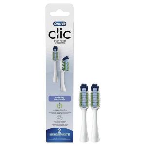 Oral-B Clic Toothbrush Whitening Replacement Brush Heads, White, 2 Count"