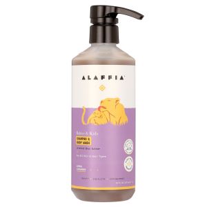 Alaffia Baby & Kids Shampoo & Body Wash, Lemon Lavender 16oz"