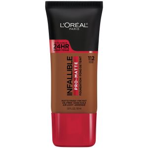 L'Oreal Paris Infallible Pro-Matte Liquid Foundation Makeup, 112 Cocoa, 1 fl oz"