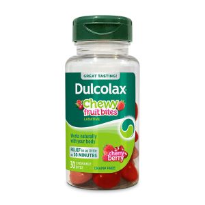 Dulcolax Magnesium Hydroxide Laxative Chewable Bites for Constipation Relief, 600 mg, 30 Soft Chews"