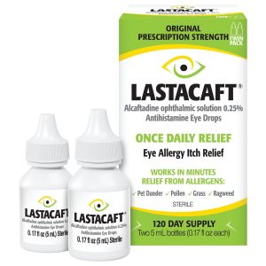 Lastacaft Once Daily Eye Allergy Itch Relief Drops, 2x5 ml, 120-Day Supply"