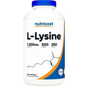 Nutricost L-Lysine 1000mg, 500 Capsules - 500mg Per Capsule, Health Supplement"