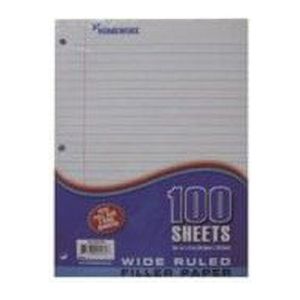 Loose Leaf Filler Paper Wide Ruled - 100 Sheets