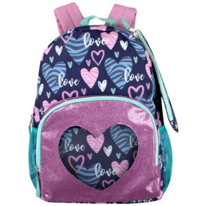 AD Sutton Zebra Heart Backpack Set One Size Purple/blue/pink