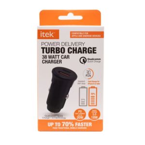 Itek fast charge Car Charger-Black