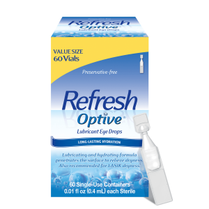 Refresh Optive Lubricant Eye Drops Preservative-Free Tears, 0.4 ml, 60 Count"