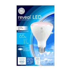 G E Lighting 92470 Reveal LED Light Bulb, White, Medium Base, 10-Watt"