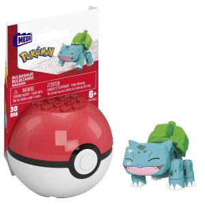 MEGA Pokemon Building Toy Kit Bulbasaur (30 Pieces) with 1 Action Figure and Ball for Kids