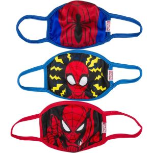 Disney Spider-Man Marvel Kids Cloth Face Masks Ages 4 to 8 Cotton Pack of 3 Berkshire Fashions Washable Reusable Non-Medical