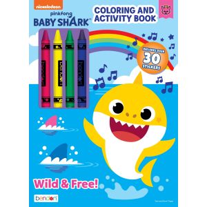 Baby Shark 48 Page Coloring Book With 4 Crayons, Paperback"