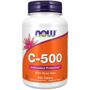 NOW Supplements, Vitamin C-500 with Rose Hips, Antioxidant Protection*, 250 Tablets"