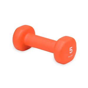 Dumbbell Hand Weight 5 lb - Neoprene Coated Exercise & Fitness Dumbbell for Home Gym Equipment Workouts Strength Training Free Weights for Women, Men (5 Pound, Orange)"