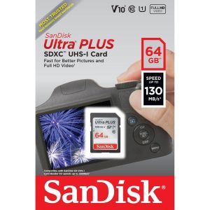 SanDisk Ultra Plus 64GB Micro SDXC UHS-I Fast and Better HD Video Recordable Memory Card