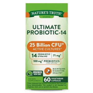 Probiotics For Men and Women | 25 Billion CFU | 60 Capsules | 14 Strains  | Non-GMO & Gluten Free | By Nature's Truth