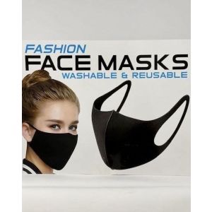 Washable and Reusable Black Fabric Face Mask