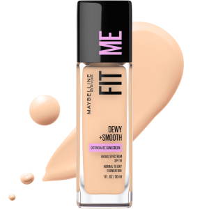 Maybelline Fit Me Dewy and Smooth Liquid Foundation, 110 Porcelain, 1 fl oz"