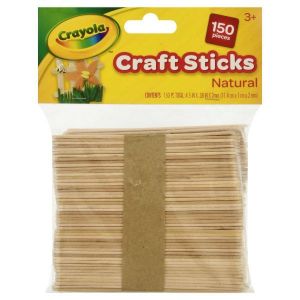 Crayola® Wood Craft Sticks, 4-1/2"" x 3/8"", Natural, Pack Of 150 Sticks"