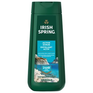 Irish Spring Exfoliating Body Wash for Men, Active Body Wash Scrub, Feel Fresh All Day, 20 oz Bottle"