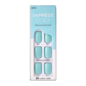 KISS imPRESS Color Press-on Manicure, Mint To Be, Short"