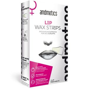 Andmetics Lip Wax Strips 16 Cold Wax Strips 4 Calming Care Wipes