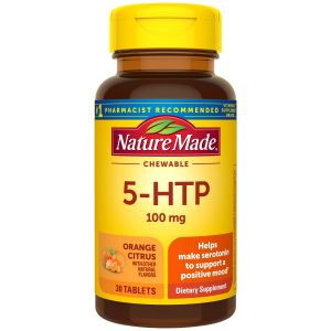 Nature Made Chewable 5HTP 100mg, Mood Support Supplement, Chewable Tablets, 30 Count"