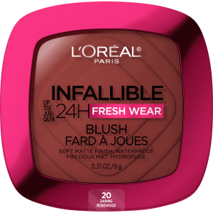 L'Oreal Paris Infallible Up to 24H Fresh Wear Soft Matte Blush, Daring Rosewood, 1 kit"