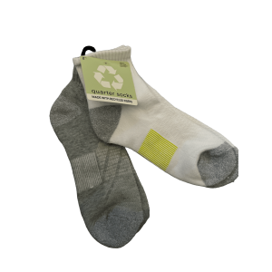 Eco-Friendly Quarter Socks - Black & White, 2-Pack (Adult One Size)"