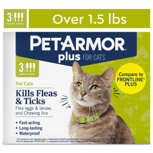 PetArmor Plus for Cats Flea & Tick Prevention, over 1.5 lbs, 3 Month Supply"