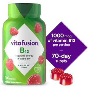 vitafusion Vitamin B12 Gummy Vitamins, Raspberry Flavored, 140 Count"