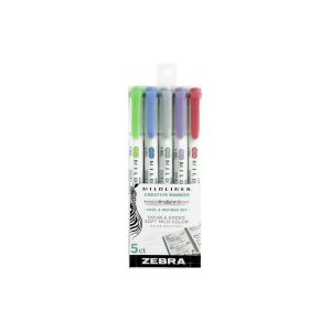 Zebra Mildliner Double-Ended Highlighter Set, 5-Colors, Soft"