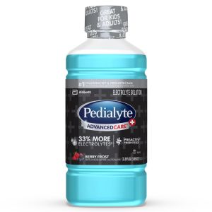 Pedialyte AdvancedCare Plus Electrolyte Drink with 33% More Electrolytes and has PreActiv Prebiotics, Berry Frost, 1 Liter"