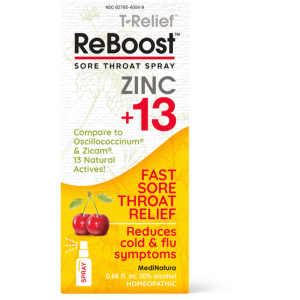 MediNatura ReBoost Sore Throat Relief, Cherry Flavor, 0.68oz Spray"