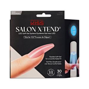 KISS Salon X-tend LED Soft Gel System Starter Kit, 'Tone', Pink, Long Coffin, 36 Ct."