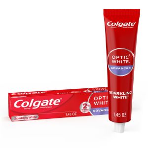 Colgate Travel Size Optic White Advanced Hydrogen Peroxide Toothpaste, Sparkling White, 1.45 oz"