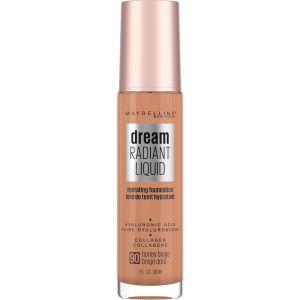 Maybelline Dream Radiant Liquid Foundation Makeup, 90 Honey Beige, 1 fl oz"