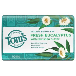 Tom's of Maine Natural Bar Soap with Shea Butter for Men and Women, Fresh Eucalyptus, 5 oz. 6-Pack"