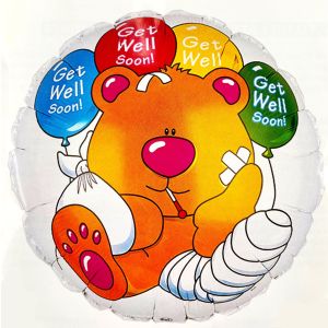 18″ Balloon White -Multicolor - Get Well Soon - Party Supplies Decorations