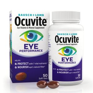 Ocuvite Eye Performance Vitamin & Mineral Supplement, Contains Zinc, Vitamins C, D, E, Omega 3, Lutein & Zeaxanthin, 50 Count Soft Gels"